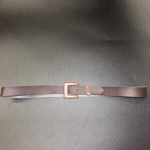 Chic Brown Textured Faux Leather Adjustable Belt Women's Size 8